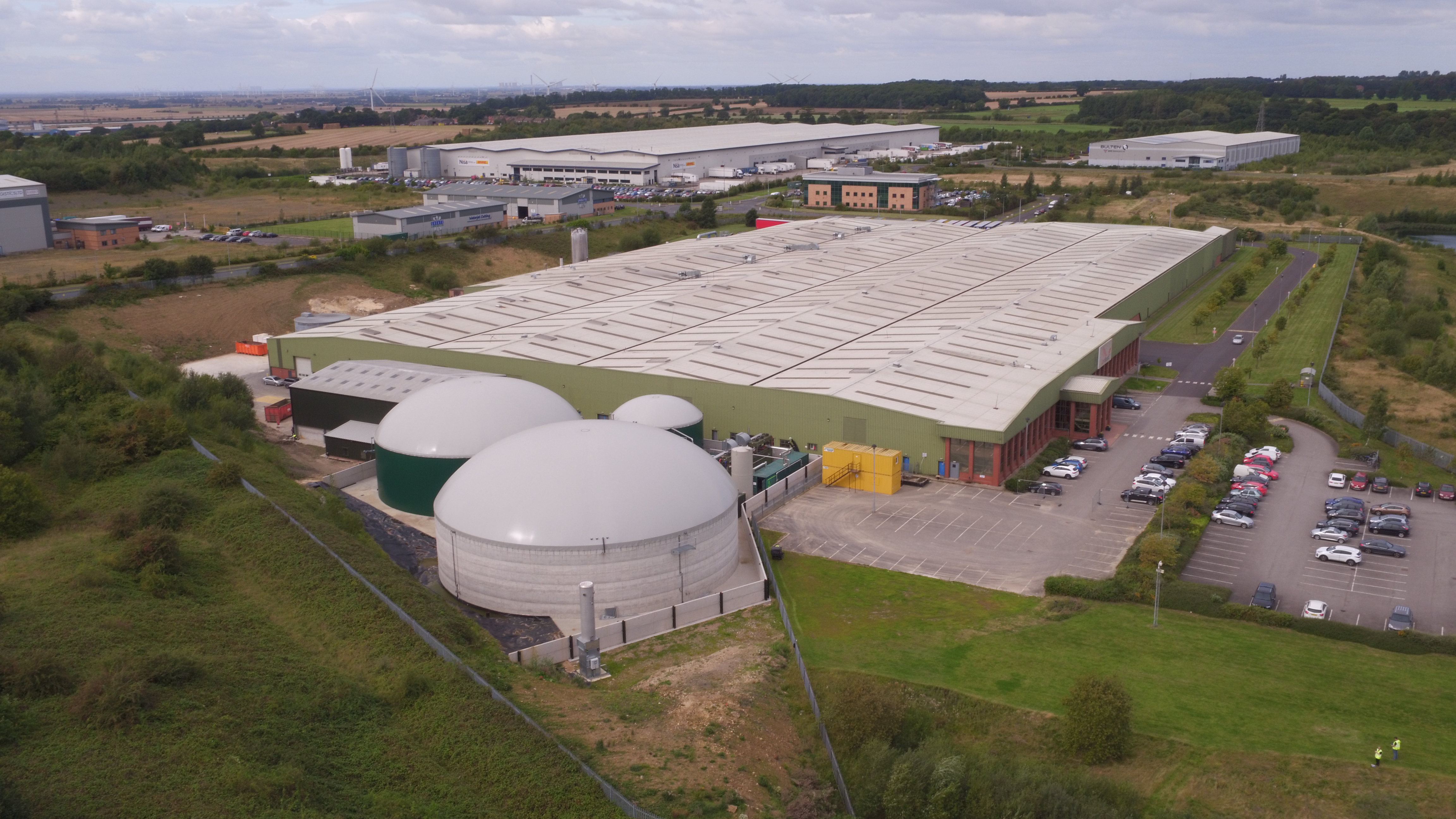 Aerial image of corrboards factory