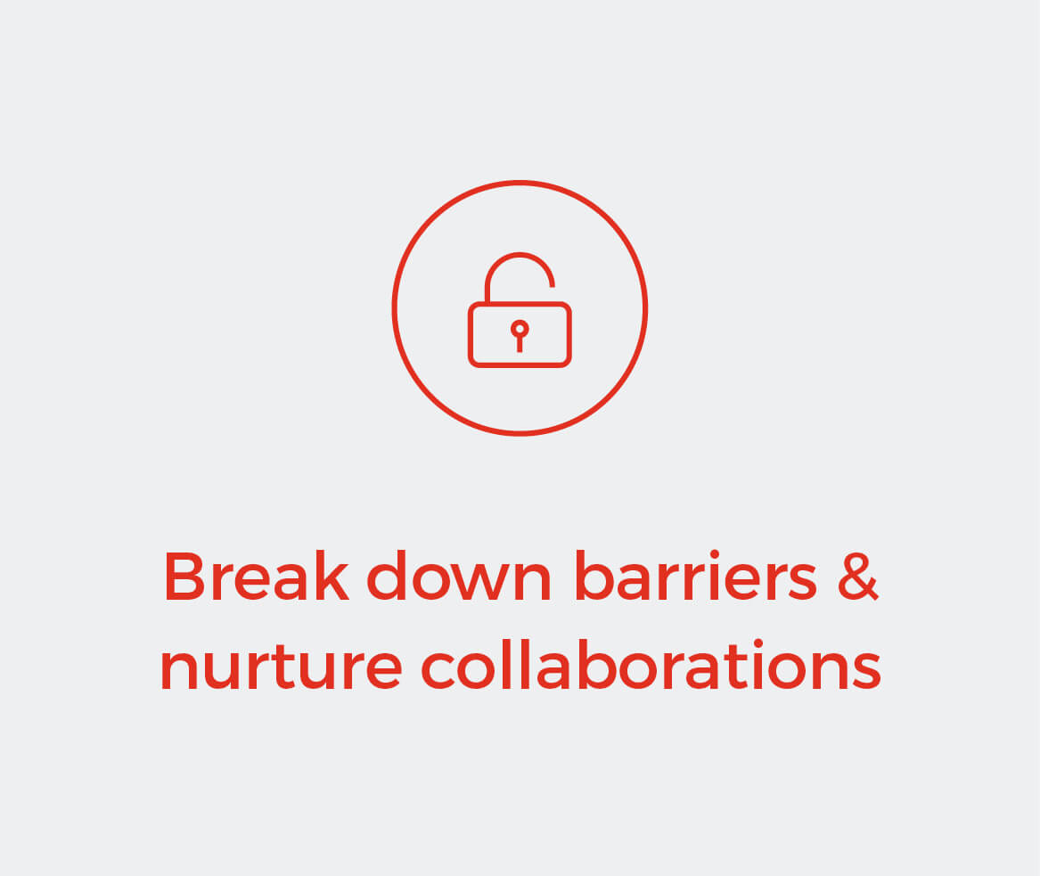 Break down barriers and nurture collaborations