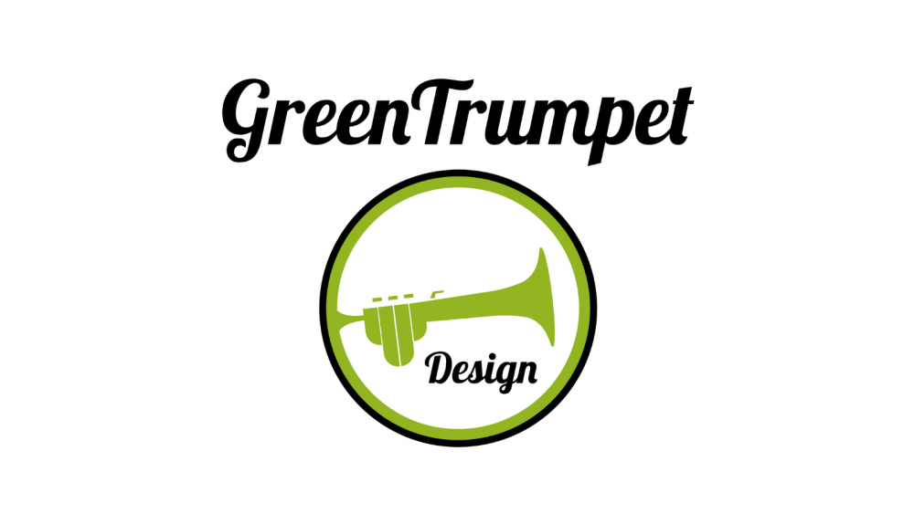 Green trumpet design banner