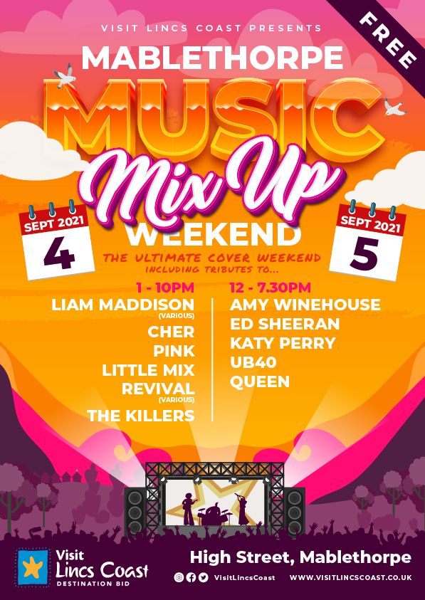 Lincs Coastal BID - Mablethorpe music mixup poster