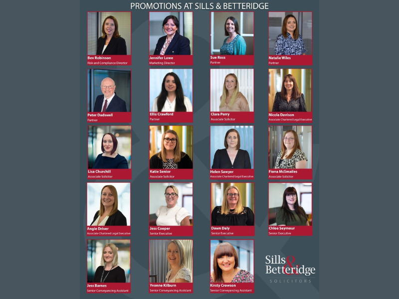 Image of the 19 staff who have been promoted at Sills & Betteridge